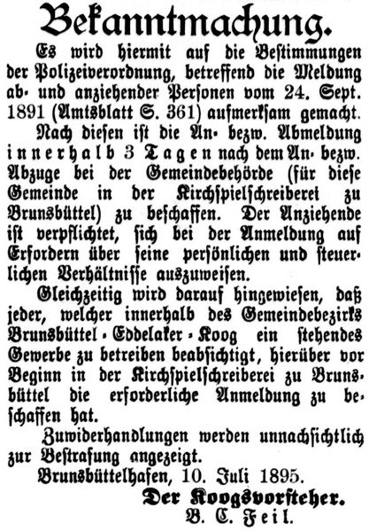 Datei:1895.07.20-Bekanntmachung Brunsbüttelhafen.jpg