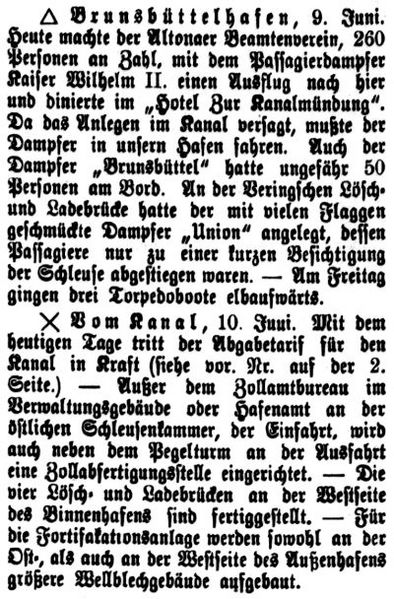 Datei:1895.06.11-Brunsbüttelhafen und Kanal.jpg